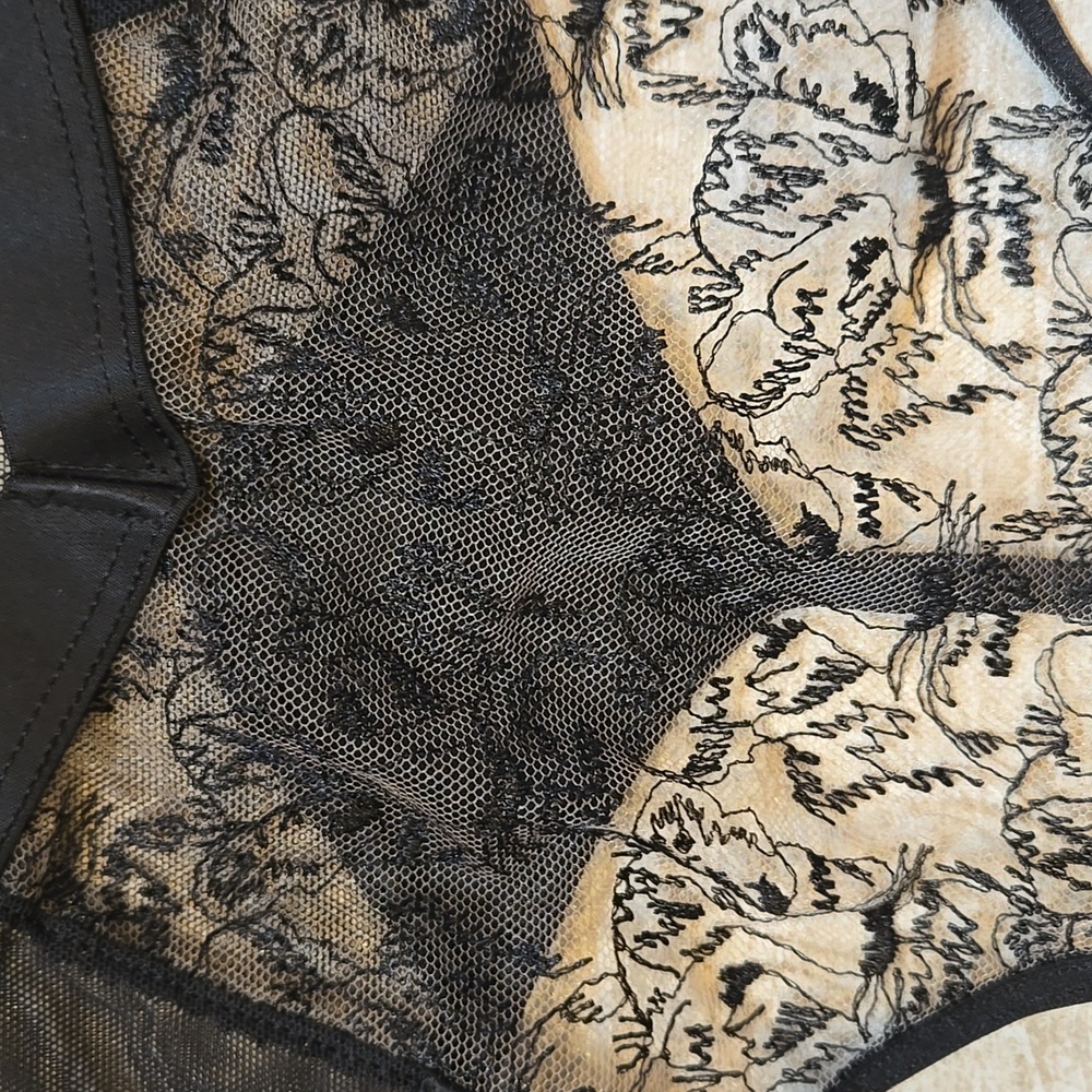 NWT Victoria's Secret Black Lacey Tiger Design High-waisted Thong Panties - Picture 2 of 9